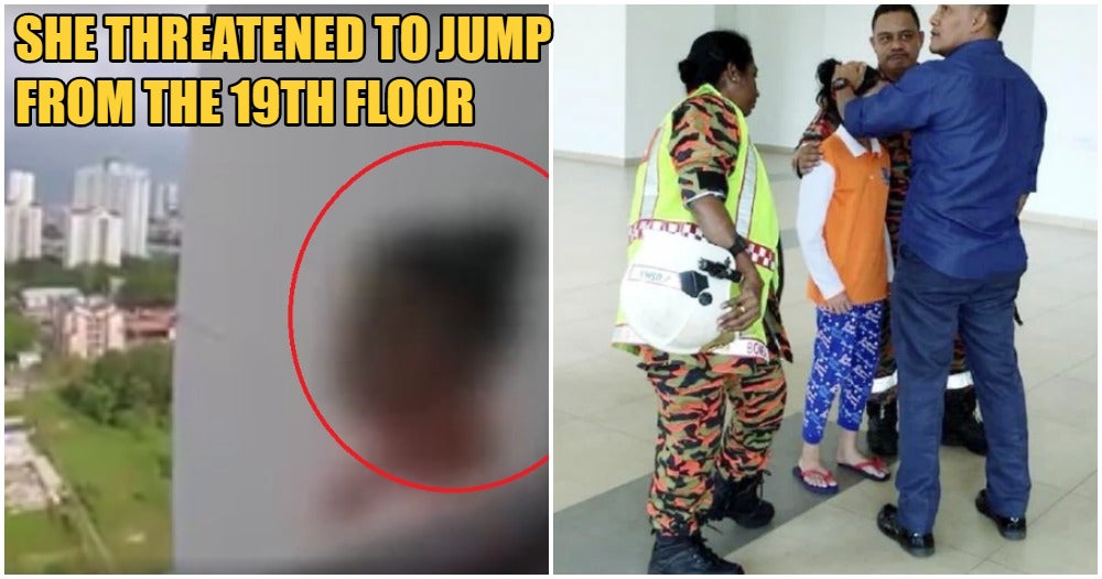 Video: Abang Bomba Persuades Johor Girl Not To Jump From 19th Floor & Rescues Her - WORLD OF BUZZ 1