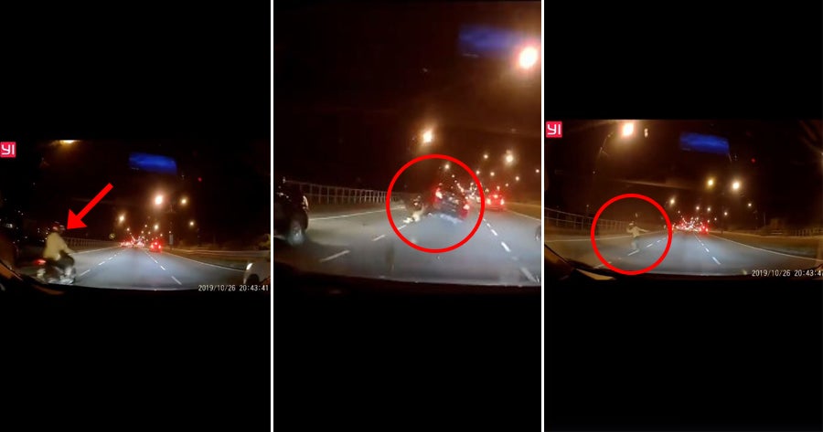 Video: This Motorcyclist In M'Sia Is So Lucky To Survive A Horrific Car Crash That Could'Ve Killed Him - World Of Buzz