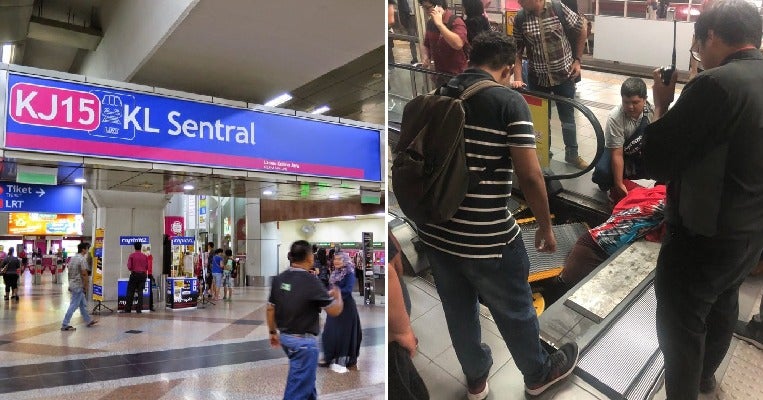 woman allegedly swallowed by kl sentral escalator that malfunctioned rushed to hospital world of buzz 1