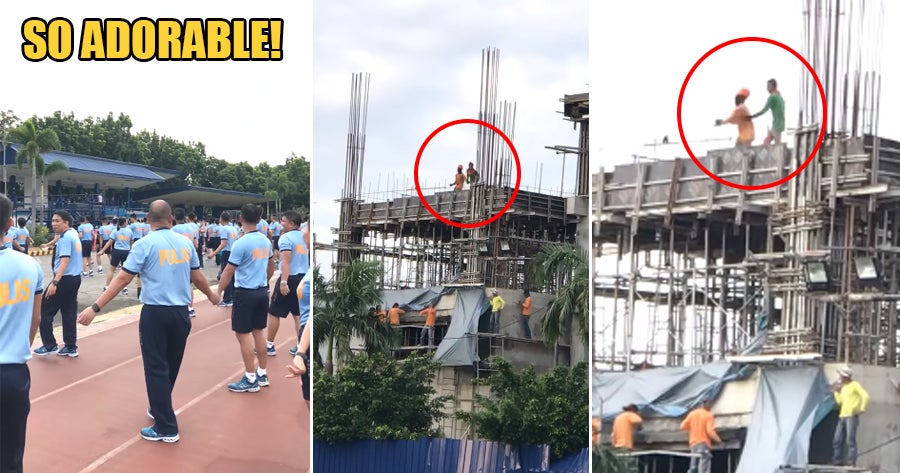 Adorable Video Shows Construction Workers Dancing Along To Police Trainees' Dance Session - World Of Buzz