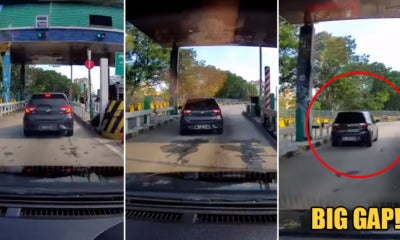 Watch: Myvi Escapes Paying For Toll By Squeezing Through The Gap Beside The Boom Gate - World Of Buzz