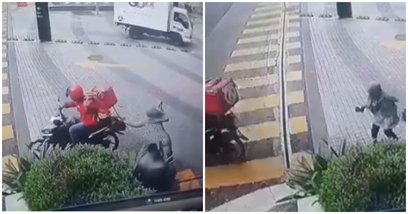 Criminal Posing As Foodpanda Rider Attempts To Snatch Unsuspecting Lady'S Handbag In Mont Kiara - World Of Buzz 2