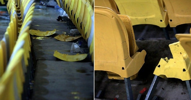 Indonesian Supporters Discovered To Have Damaged 44 Chairs Worth Rm11,000 At Bukit Jalil Stadium - World Of Buzz 1