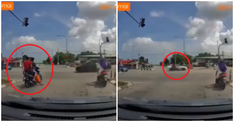 Video: M'sian Motorcyclist Thrown Into The Air After Running Red Light ...