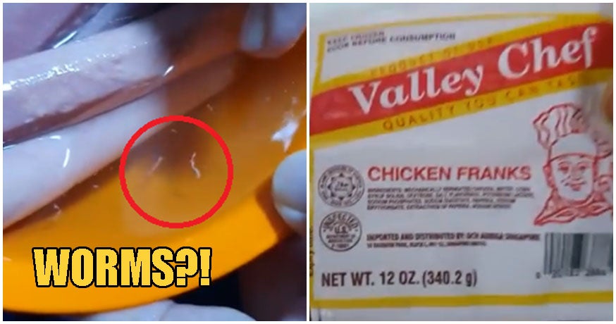 M'sian Man Shockingly Finds Disgusting 'White Worms' Wriggling Out Of Defrosted Hot Dogs - WORLD OF BUZZ 1