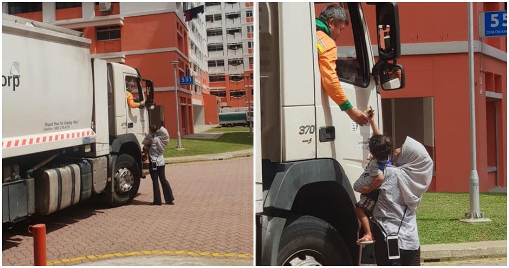 Mum Encourages Child To Give Chocolates To Utilities Truck Driver, Faith In Humanity Restored! - WORLD OF BUZZ