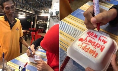 Pakcik Couldn'T Buy Cake In Time, Still Gives Wife Birthday Surprise By Buying Her A Burger Instead - World Of Buzz