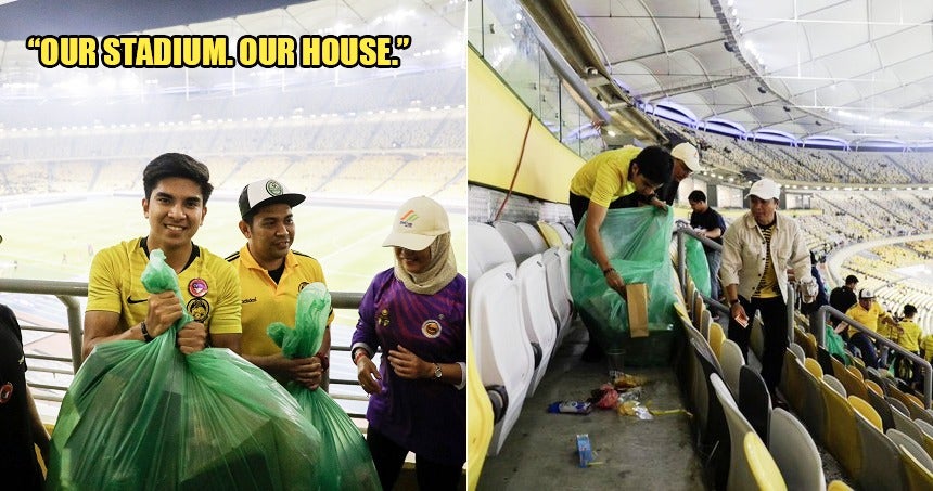 Photos: Syed Saddiq & M'sians Clean Up Bukit Jalil Stadium After M'sia Won Match Against Indonesia - WORLD OF BUZZ