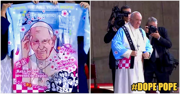 Pope Wears Cool Traditional Japanese Coat With An Anime Illustration Of Himself To Invoke Unity With Japan - World Of Buzz
