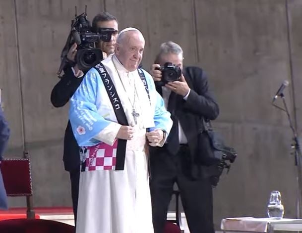The Pope Was Given This Cute Anime Coat on His Japan Visit ...