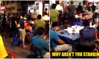 Video: Yet Another Ignorant Malaysian Refuse To Stand Up When Negaraku Is Be - World Of Buzz