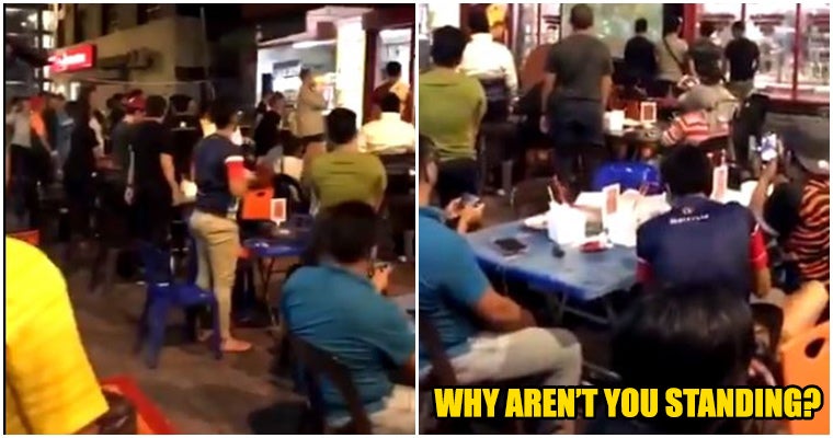 Video: Yet Another Ignorant Malaysian Refuse To Stand Up When Negaraku Is Be - WORLD OF BUZZ