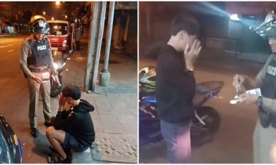 Teen Caught Speeding Cries As His Family Forgot His Birthday, Police Buys Him Cake Instead Of Saman - World Of Buzz
