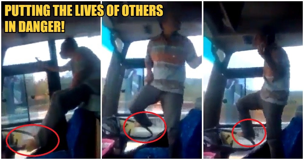 Video: Bus Driver Uncle Sings, Dances & Plays The Air Guitar While Steering Bus With Foot - WORLD OF BUZZ 1