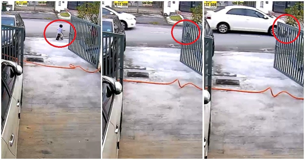 Video: M'sian Kid Was Cycling Outside His House, Horrifically Knocked Down By Car - World Of Buzz