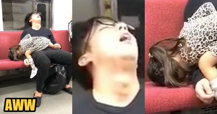 Watch: Cute Taiwanese Dad and Daughter Fell Asleep on The Subway Because They're TOO Exhausted - WORLD OF BUZZ 1