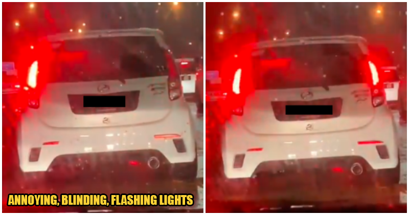 Myvi With Flashing Strobe Lights For Signal Lights Caught On Camera, - World Of Buzz