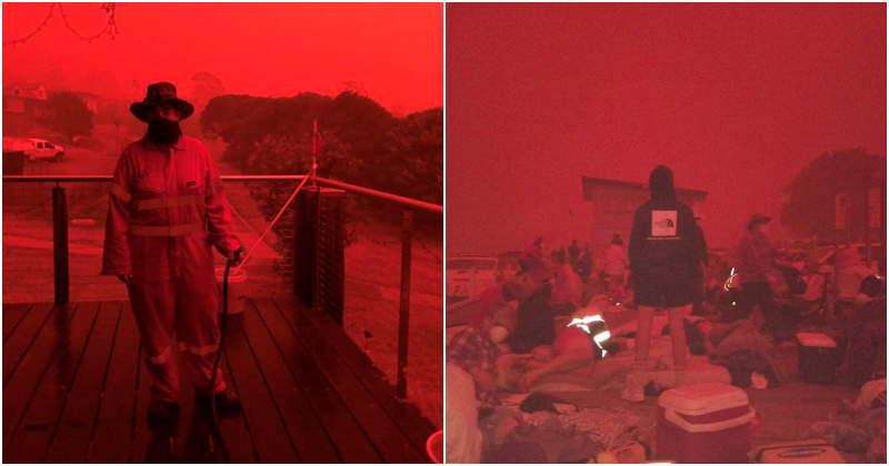 Aussie Skies Turn 'Apocalyptic' Blood Red As Thousands Flee From Uncontrollable Bush Fires - WORLD OF BUZZ