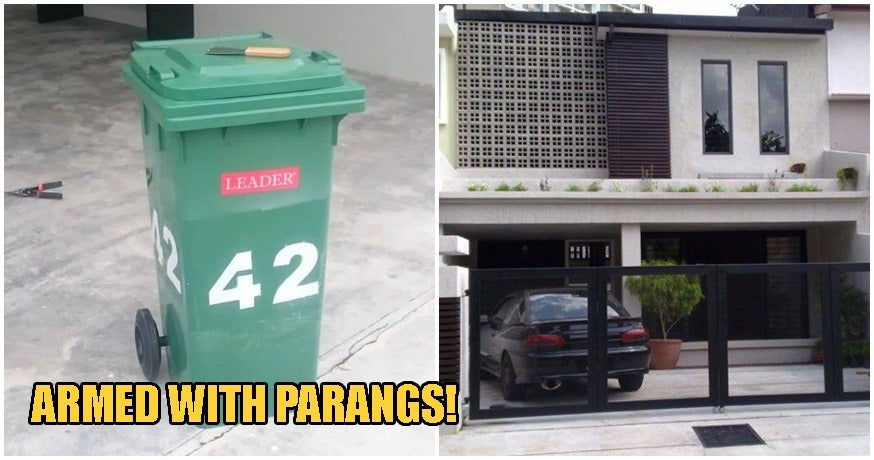 Beware: M'Sian Thieves Are Now Moving Tong Sampahs To Block Your Gate &Amp; Rob You In Your Car - World Of Buzz