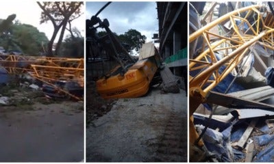 Crane Collapses On Cars And Stall In Sentul, Injured Four In The Process - World Of Buzz