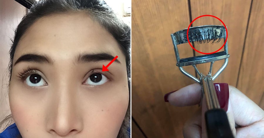 Woman Accidentally Rips Out ALL Her Eyelashes After Her Hand Slipped While Curling Them - WORLD OF BUZZ
