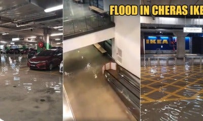 Watch: Cheras Ikea'S Parking Lot Becomes Flooded Due To Non-Stop Rain Yesterday - World Of Buzz