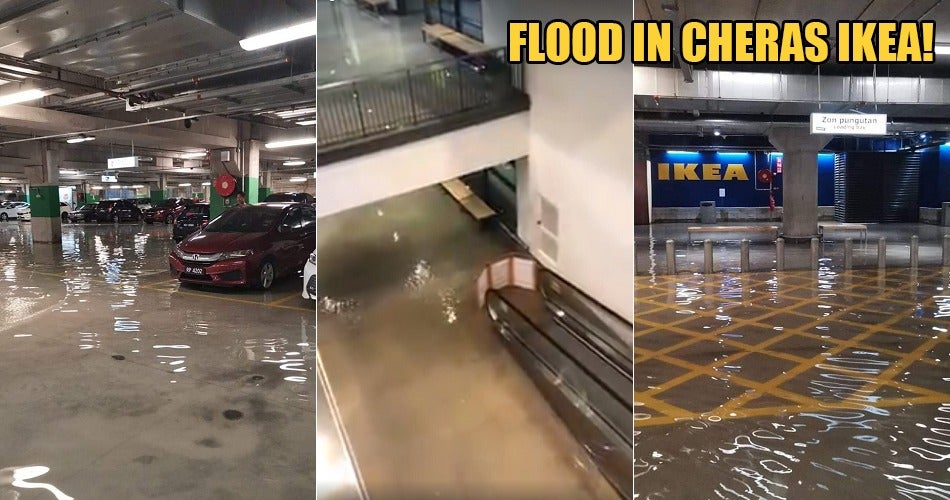 Watch: Cheras Ikea's Parking Lot Becomes Flooded Due To Non-Stop Rain Yesterday - World Of Buzz