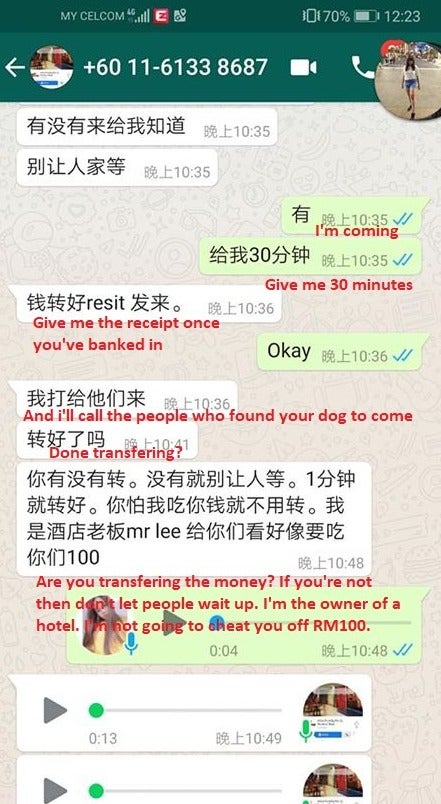 "I'm left heartbroken," Says M'sian Girl Who Almost Got Scammed by Man Who 'Found' Her Dog - WORLD OF BUZZ 1