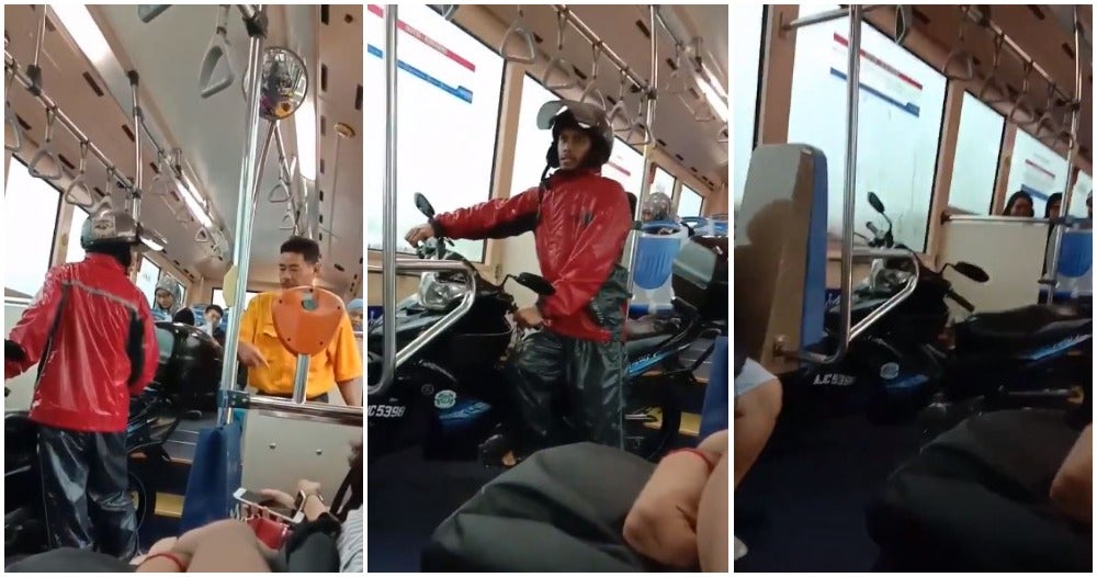 Kind-Hearted M'sian Bus Driver Helps Stranded Motorcyclist with Faulty Motor in Heavy Rain - WORLD OF BUZZ 3
