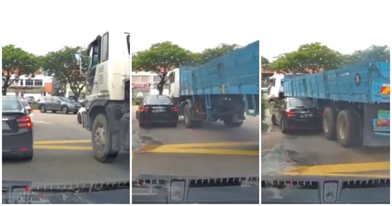Passenger Vehicle Gets Hit With Trailer At Junction After Failing To See Vehicle In Its Blindspot - World Of Buzz 5