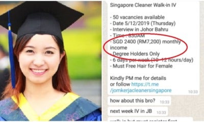 Singapore Cleaner Job Requires Degree Holders Only And Has A Salary Of Rm7,200 - World Of Buzz