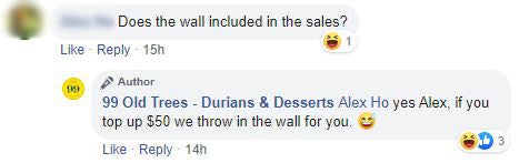 Singapore durian store taped durian on white wall - WORLD OF BUZZ 4