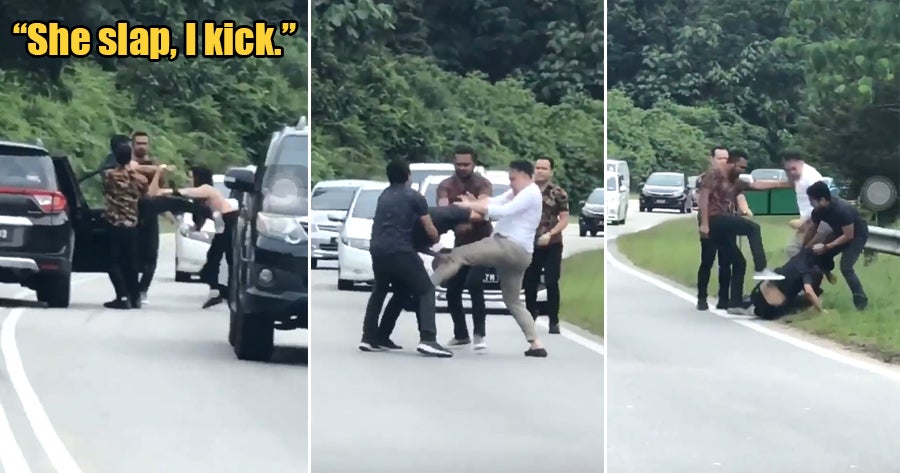 Watch: M'Sian Man Kicks Woman For Honking Him Non-Stop Because He Wanted To Cut In Front Of Her - World Of Buzz
