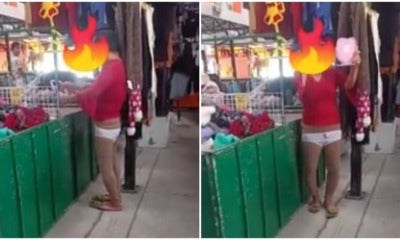 Video: Aunty Tries On Underwear At Market, Seller Wants To Give Her 100 Pieces Of Underwear - World Of Buzz 3