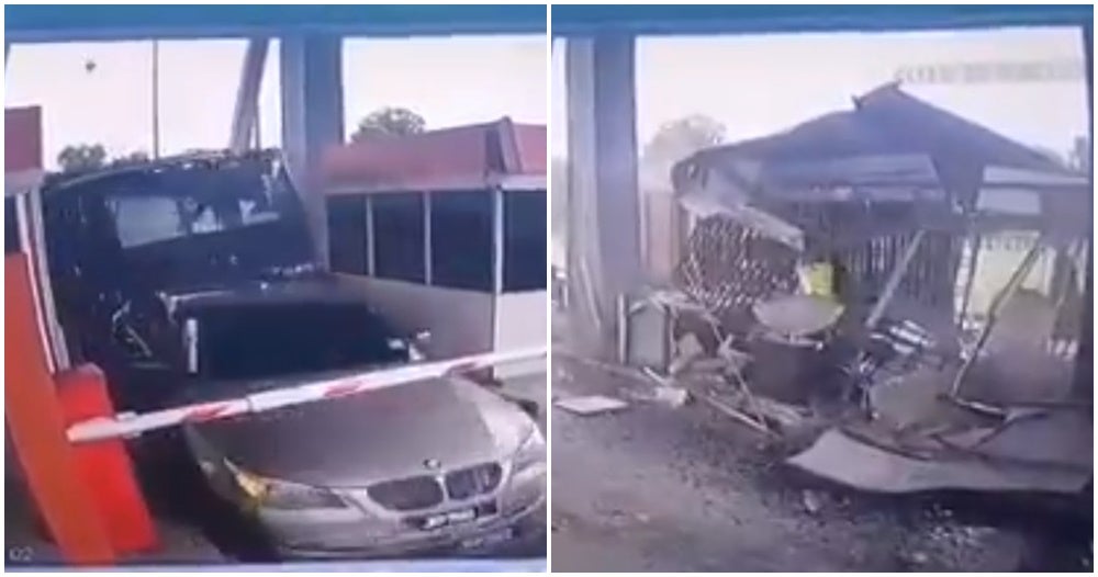 Watch: Lorry Rips Apart Entire Toll Booth &Amp; Rams Into Bmw After Speeding Causes Him To Lose Control Over Brakes - World Of Buzz 3
