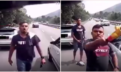 Watch: Car Blocking Emergency Lane For Car Gets Threatened With Steering Lock - World Of Buzz