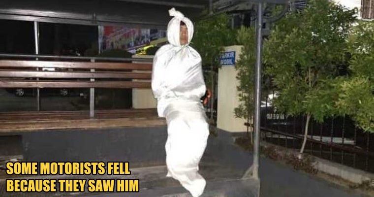 Indonesian Guy Pretends To Be Pocong, Gets Arrested By The Police - World Of Buzz 1