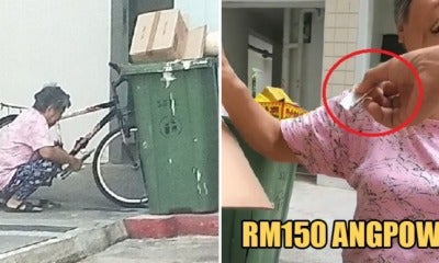 Kind Man Gives Rm150 Angpow To Aunty Picking Rubbish During Cny, Asks Her To Go Home &Amp; Rest - World Of Buzz 3