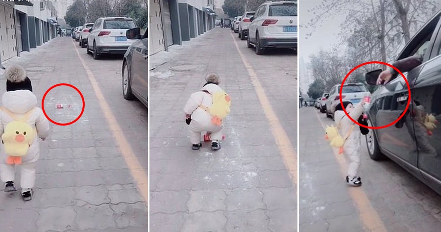 Watch: 1Yo Boy Picks Up &Amp; Gives Back Rubbish That Man Threw Out Of Car Window - World Of Buzz