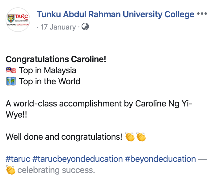 Malaysian Girl Crowned World No. 1 for Having Top Score in The ACCA Examination - WORLD OF BUZZ