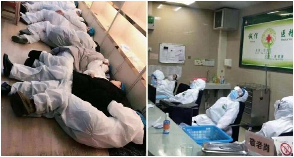 Medical Staff Exhausted From Treating Wuhan Patients Sleep On Hospital Floors & Chairs - WORLD OF BUZZ 3