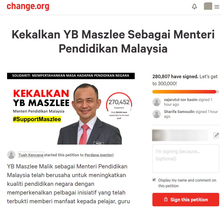 Netizens Create Petition to Have Dr Maszlee Bin Malik Back As Minister of Education - WORLD OF BUZZ 1