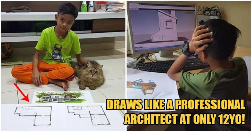 Photos: Talented 12yo Johor Boy Sketches Like A Pro Architect & Lead His House's Renovations! - WORLD OF BUZZ