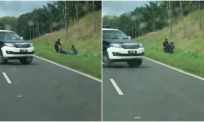 Two Officers Forcefully Nabs Motorcyclist For Fleeing A Roadblock In Lahad Datu - World Of Buzz 4