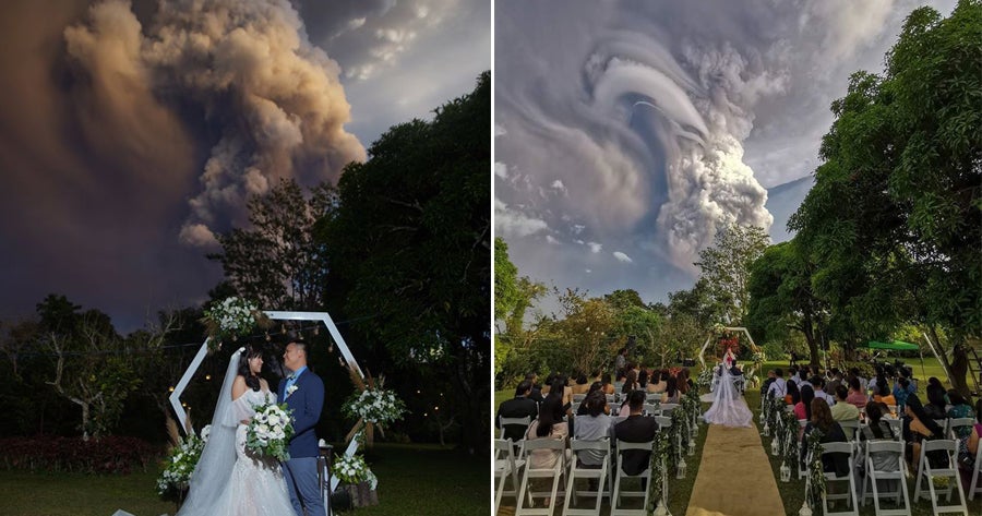 This Couple Got Married While the Taal Volcano Erupts 20km Away & The Photos Are Stunning! - WORLD OF BUZZ