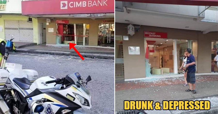 Drunk M'sian Businessman Rams Into Bank With Car &Amp; Claims To Be Depressed After Self-Quarantine For 14 Days - World Of Buzz
