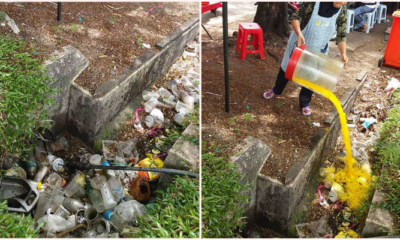 M'Sian Street Vendor Pouring Leftover Drink Into Trash-Ridden Drain Causes Netizens To Debate - World Of Buzz