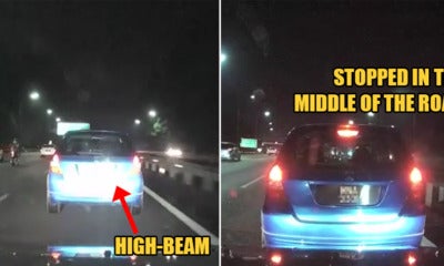Watch: M'Sian Fast Lane Hogger Stops In The Middle Of The Highway After Car High-Beams Him - World Of Buzz