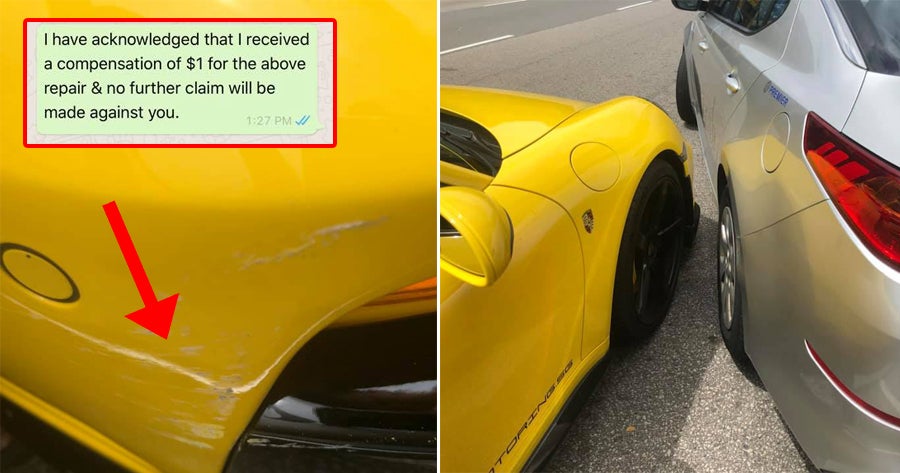 Kind Porsche Driver Charges Only Rm3 To Taxi Driver Who Scratched His Car In Accident - World Of Buzz