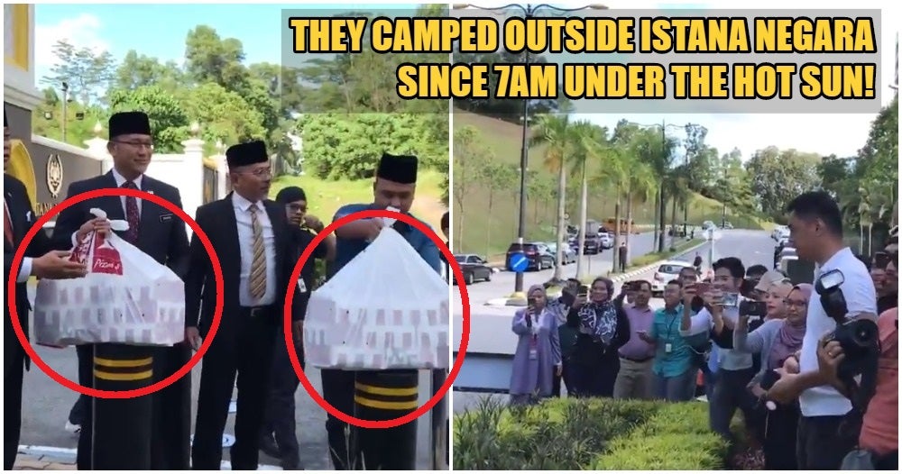 King & Queen Gives Out KFC to Famished Media Personnels Outside of Istana Negara - WORLD OF BUZZ 2
